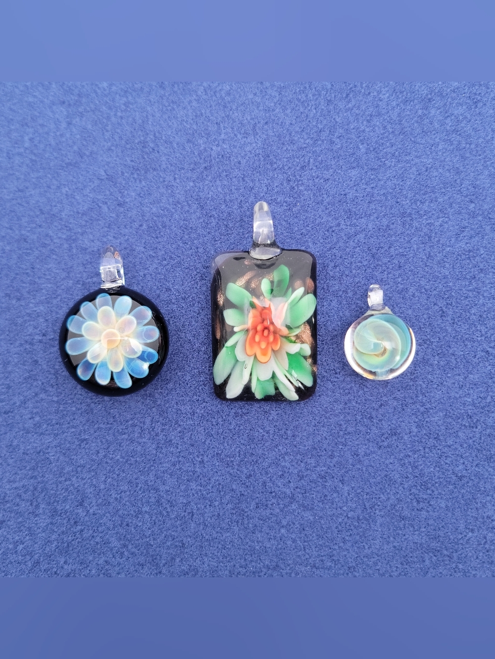Artisan Handcrafted Glass Pendant Lot Floral Vortex